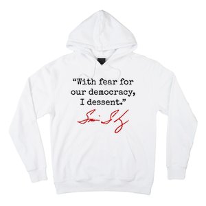 With Fear For Our Democracy I Dissent Hoodie