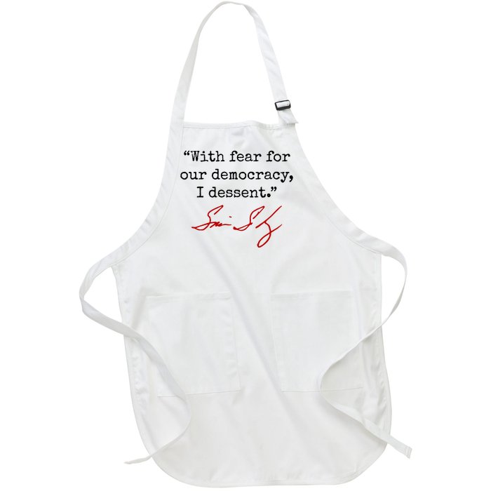 With Fear For Our Democracy I Dissent Full-Length Apron With Pockets