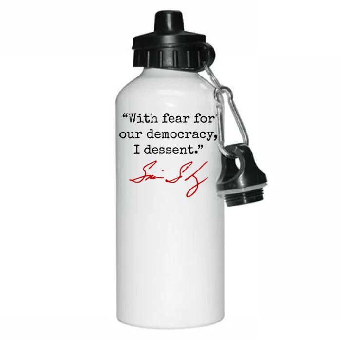 With Fear For Our Democracy I Dissent Aluminum Water Bottle