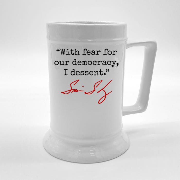 With Fear For Our Democracy I Dissent Beer Stein