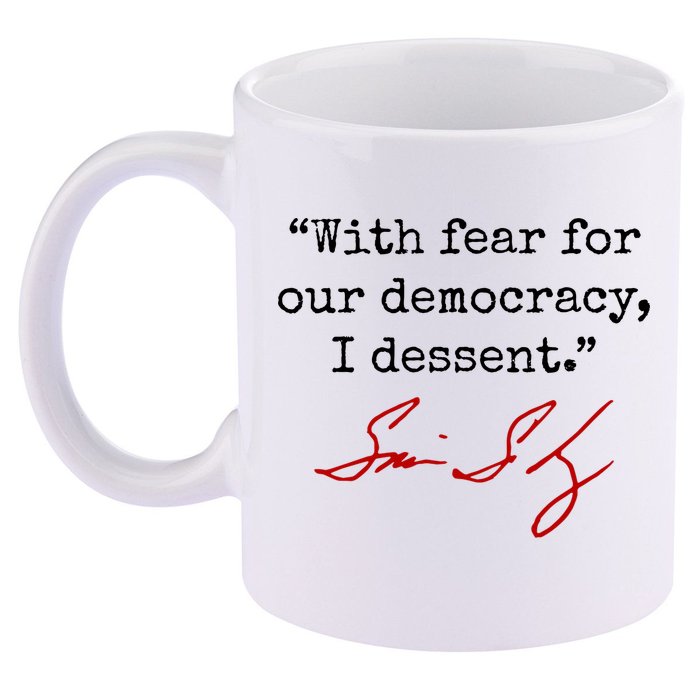 With Fear For Our Democracy I Dissent 11oz C Handle Ceramic Mug