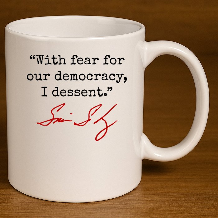 With Fear For Our Democracy I Dissent 11oz C Handle Ceramic Mug