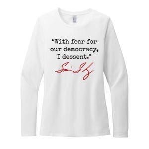 With Fear For Our Democracy I Dissent Womens CVC Long Sleeve Shirt