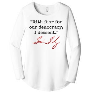 With Fear For Our Democracy I Dissent Women's Perfect Tri Tunic Long Sleeve Shirt