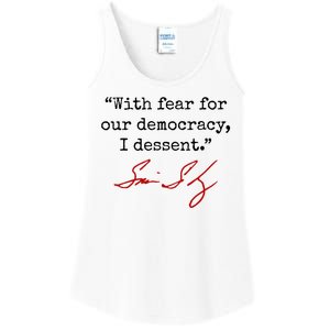 With Fear For Our Democracy I Dissent Ladies Essential Tank