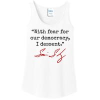 With Fear For Our Democracy I Dissent Ladies Essential Tank