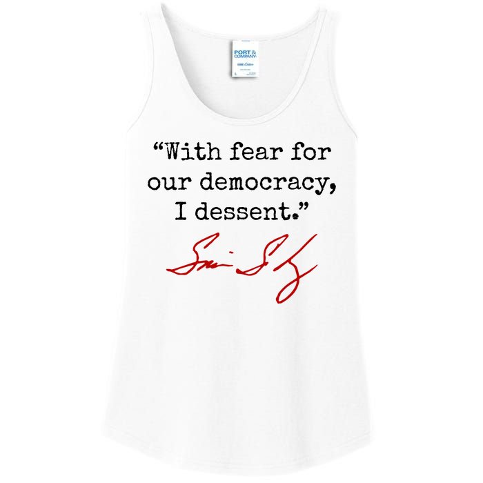 With Fear For Our Democracy I Dissent Ladies Essential Tank