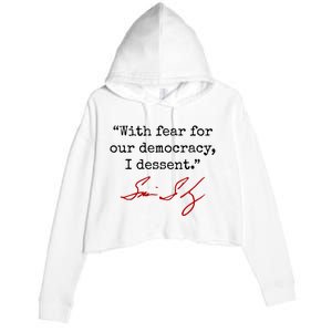 With Fear For Our Democracy I Dissent Crop Fleece Hoodie