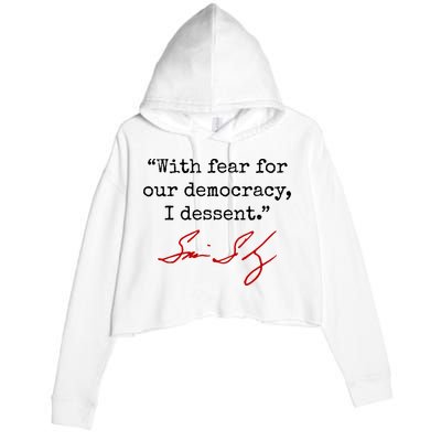 With Fear For Our Democracy I Dissent Crop Fleece Hoodie
