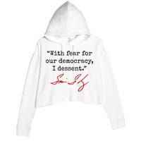With Fear For Our Democracy I Dissent Crop Fleece Hoodie