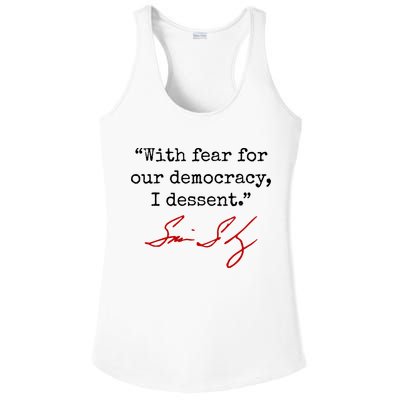 With Fear For Our Democracy I Dissent Ladies PosiCharge Competitor Racerback Tank