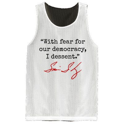 With Fear For Our Democracy I Dissent Mesh Reversible Basketball Jersey Tank