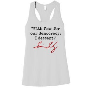 With Fear For Our Democracy I Dissent Women's Racerback Tank