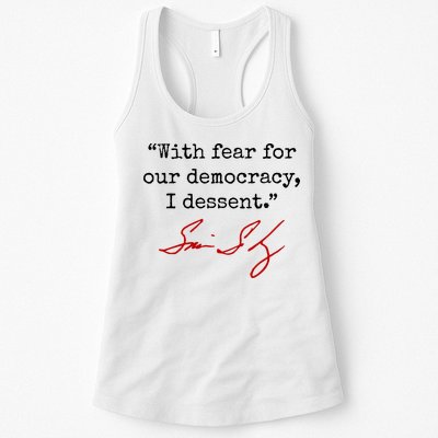With Fear For Our Democracy I Dissent Womens Tank Top