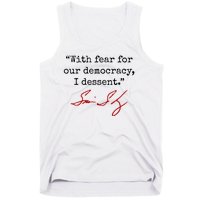 With Fear For Our Democracy I Dissent Tank Top