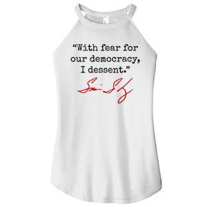 With Fear For Our Democracy I Dissent Women's Perfect Tri Rocker Tank