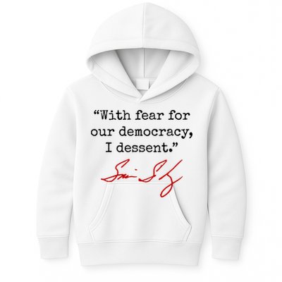 With Fear For Our Democracy I Dissent Kids Hoodie