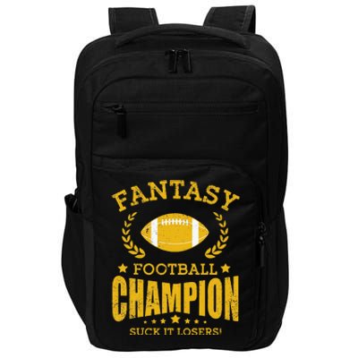 Winner Fantasy Football Champ Champion Draft Football Legend Impact Tech Backpack