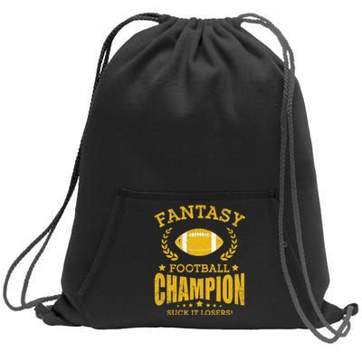 Winner Fantasy Football Champ Champion Draft Football Legend Sweatshirt Cinch Pack Bag