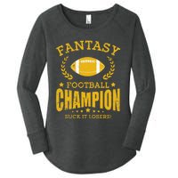 Winner Fantasy Football Champ Champion Draft Football Legend Women's Perfect Tri Tunic Long Sleeve Shirt