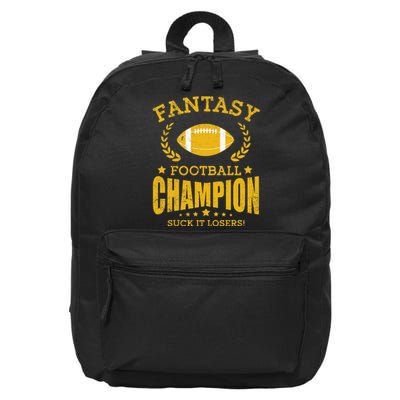 Winner Fantasy Football Champ Champion Draft Football Legend 16 in Basic Backpack