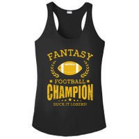 Winner Fantasy Football Champ Champion Draft Football Legend Ladies PosiCharge Competitor Racerback Tank