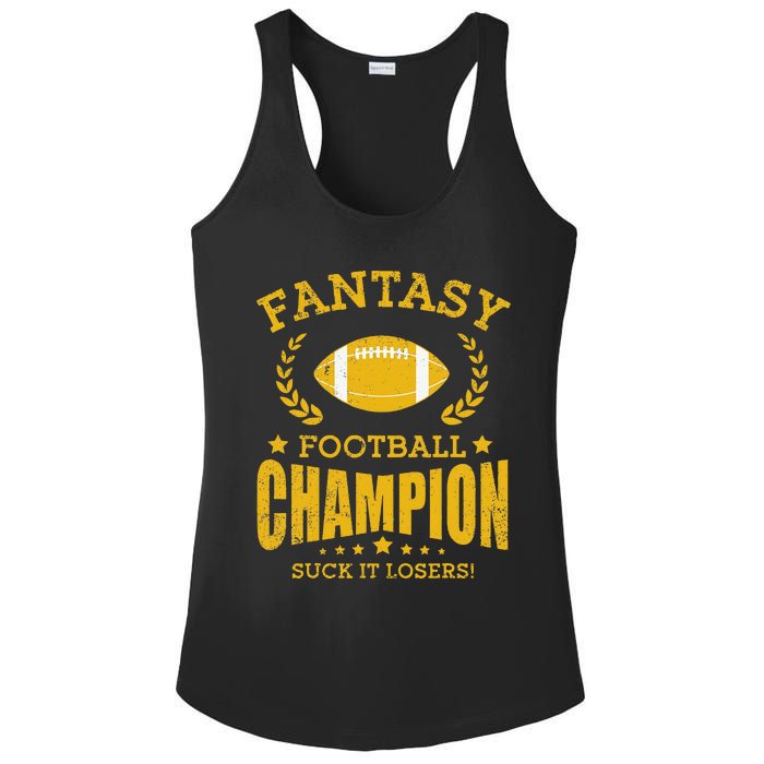 Winner Fantasy Football Champ Champion Draft Football Legend Ladies PosiCharge Competitor Racerback Tank