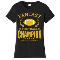 Winner Fantasy Football Champ Champion Draft Football Legend Women's T-Shirt