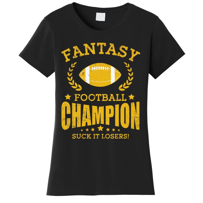 Winner Fantasy Football Champ Champion Draft Football Legend Women's T-Shirt