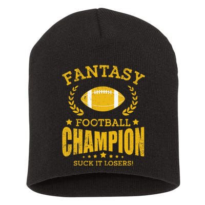 Winner Fantasy Football Champ Champion Draft Football Legend Short Acrylic Beanie