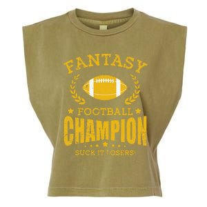 Winner Fantasy Football Champ Champion Draft Football Legend Garment-Dyed Women's Muscle Tee