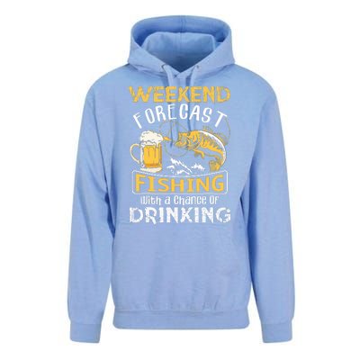 Weekend Forecast Fishing With A Chance Of Drinking Funny Unisex Surf Hoodie