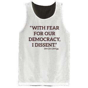 With Fear For Our Democracy I Dissent Mesh Reversible Basketball Jersey Tank