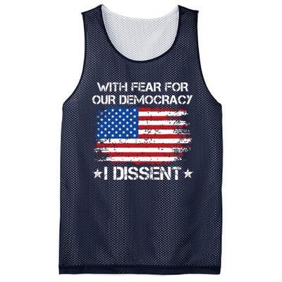 With Fear For Our Democracy I Dissent Mesh Reversible Basketball Jersey Tank