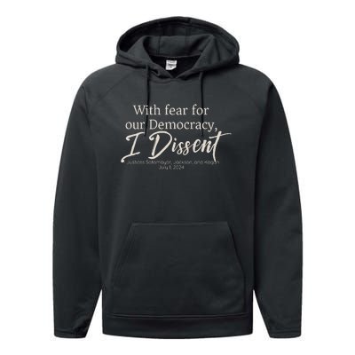 With Fear For Our Democracy Performance Fleece Hoodie