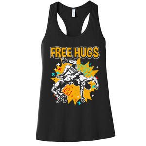 Wrestling Funny Free Hugs Wrestling Coach  Women's Racerback Tank