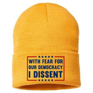 With Fear For Our Democracy I Dissent Sustainable Knit Beanie