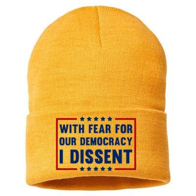 With Fear For Our Democracy I Dissent Sustainable Knit Beanie