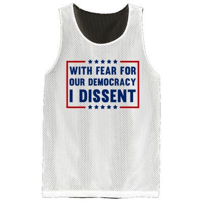 With Fear For Our Democracy I Dissent Mesh Reversible Basketball Jersey Tank