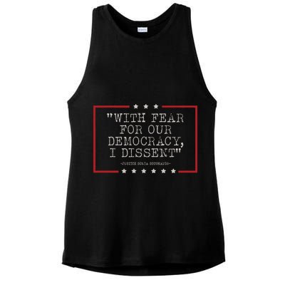 With Fear For Our Democracy I Dissent Sotomayor Ladies PosiCharge Tri-Blend Wicking Tank