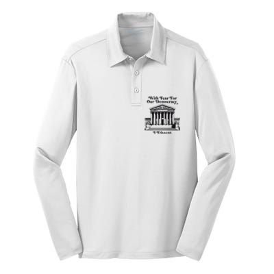 With Fear For Our Democracy Silk Touch Performance Long Sleeve Polo