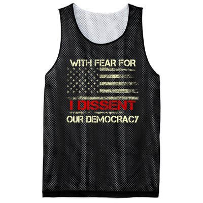 With Fear For Our Democracy I Dissent Mesh Reversible Basketball Jersey Tank