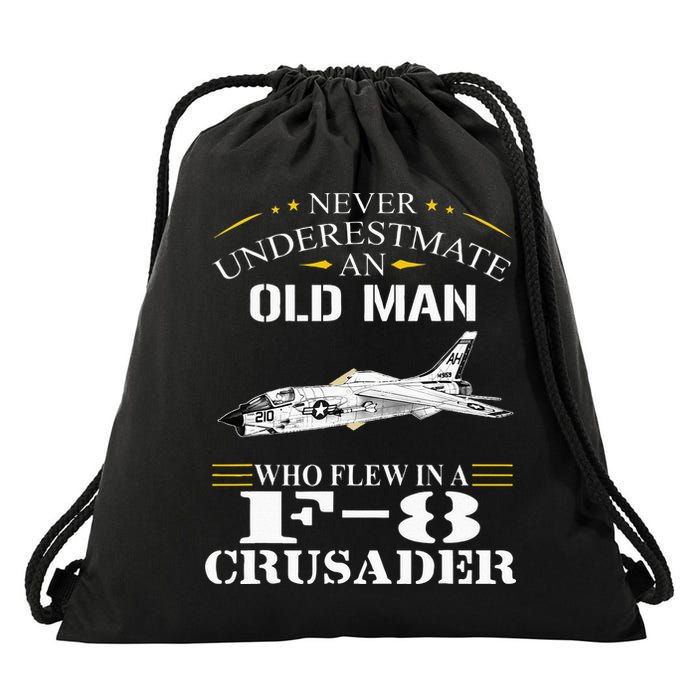 Who Flew F8 Crusader F 8e And F8u Crusader Drawstring Bag