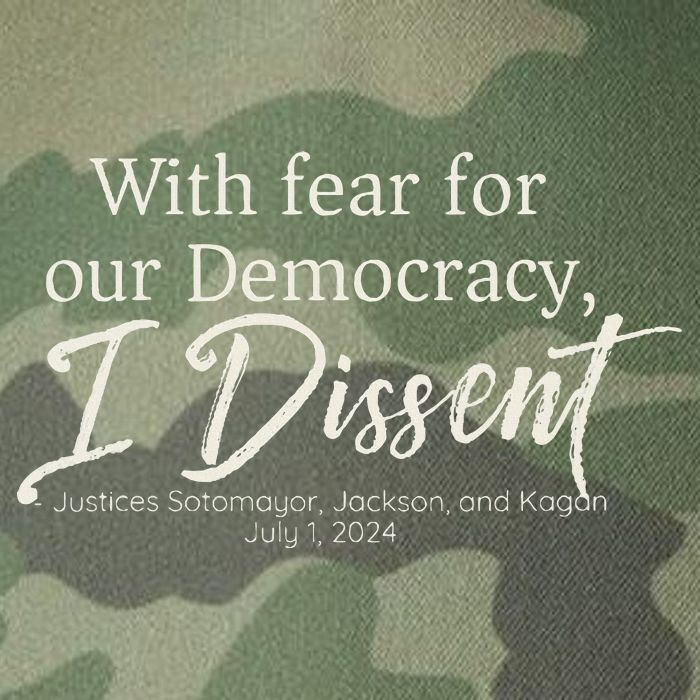 With Fear For Our Democracy I Dissent Scotus Immunity Case Legacy Tie Dye Trucker Hat