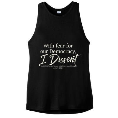 With Fear For Our Democracy I Dissent Scotus Immunity Case Ladies PosiCharge Tri-Blend Wicking Tank