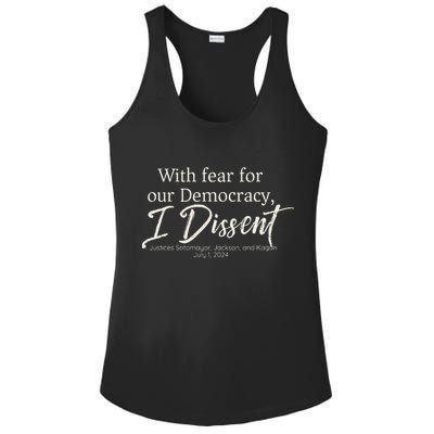 With Fear For Our Democracy I Dissent Scotus Immunity Case Ladies PosiCharge Competitor Racerback Tank