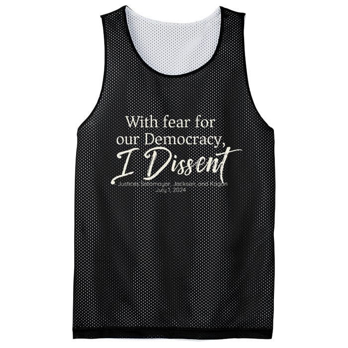 With Fear For Our Democracy I Dissent Scotus Immunity Case Mesh Reversible Basketball Jersey Tank