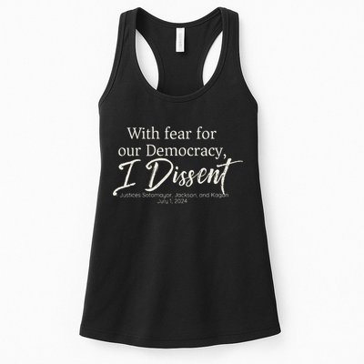 With Fear For Our Democracy I Dissent Scotus Immunity Case Womens Tank Top
