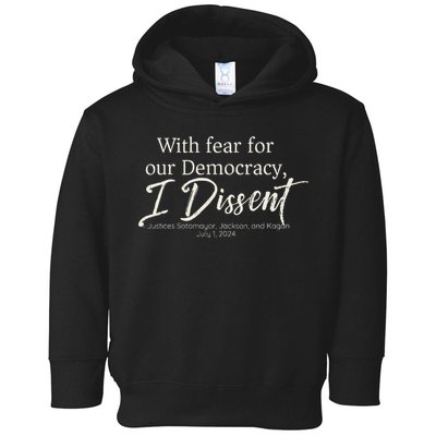 With Fear For Our Democracy I Dissent Scotus Immunity Case Toddler Hoodie