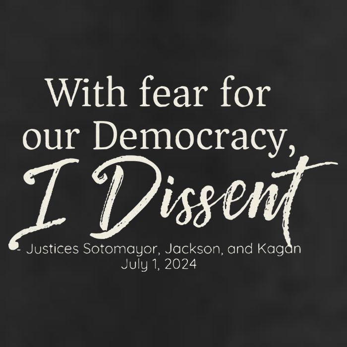 With Fear For Our Democracy I Dissent Scotus Immunity Case Microfiber Hand Towel